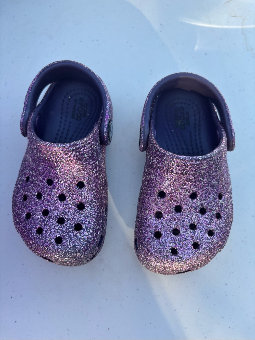 Crocs Toddler Size 7 Purple Sparkle Glitter
